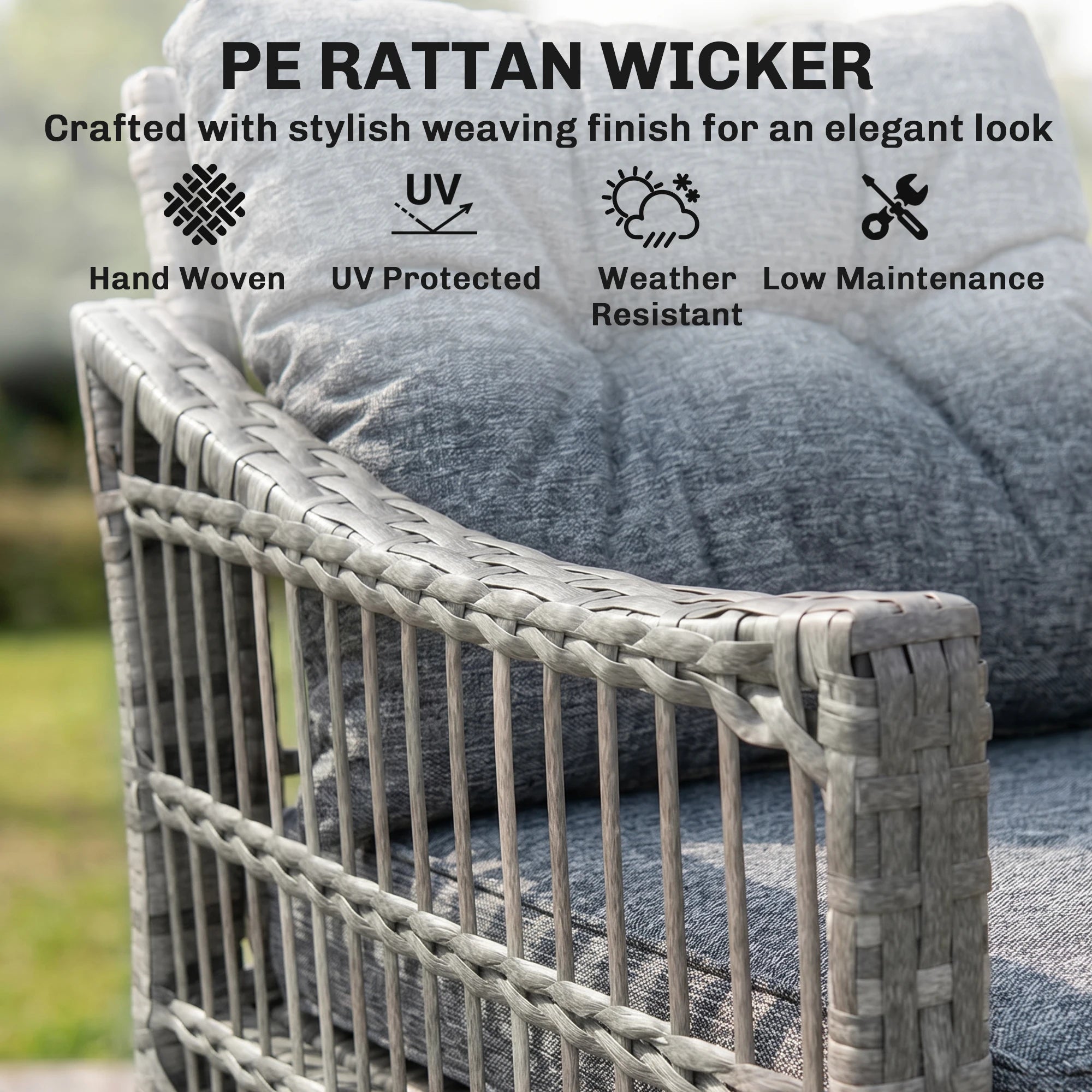 PE Rattan Rocking Set