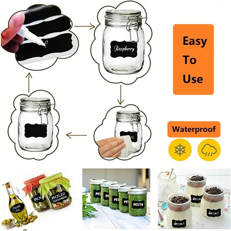 120 Reusable Waterproof Chalkboard Labels