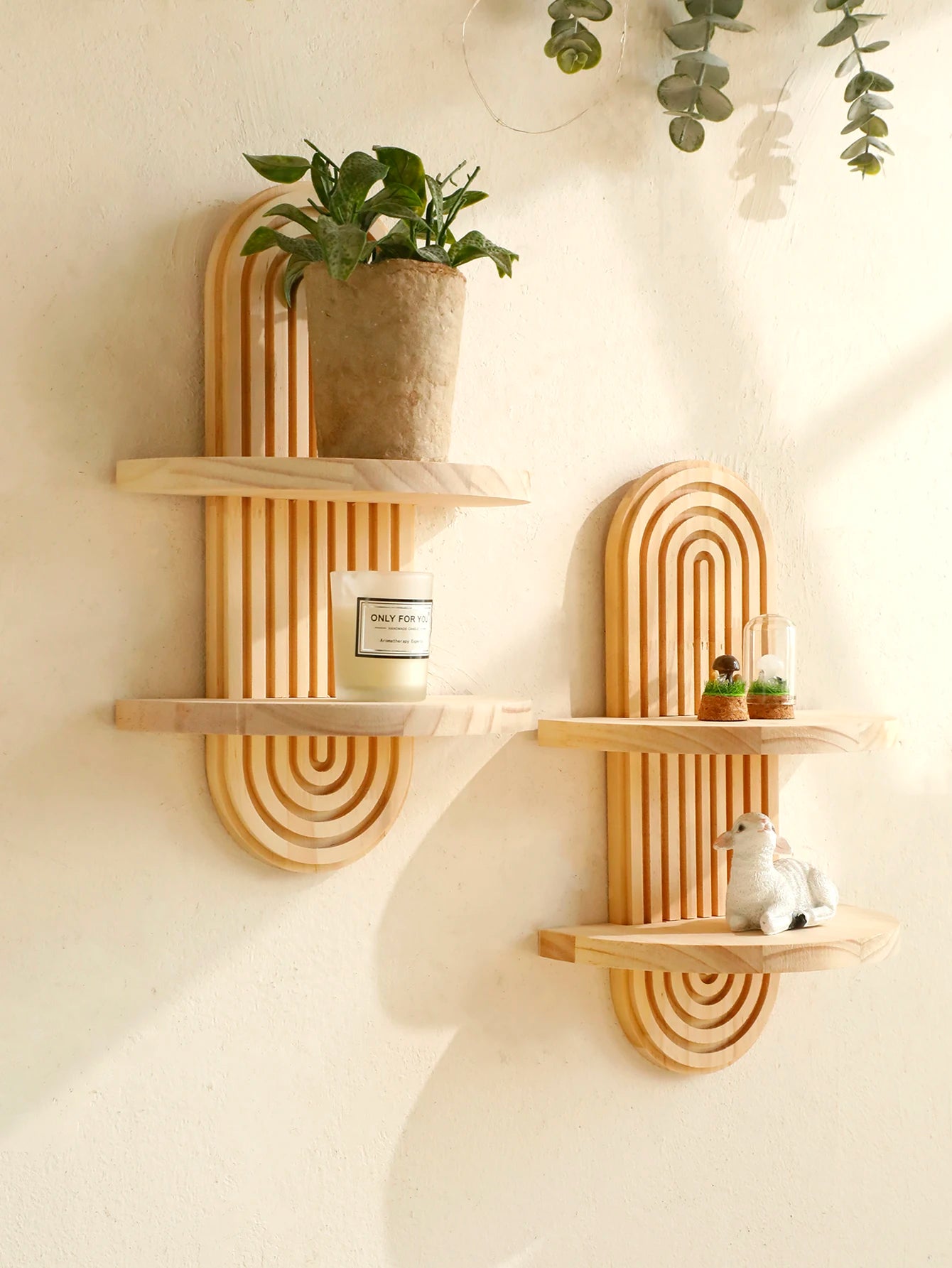 Boho Geometric Wooden Shelf