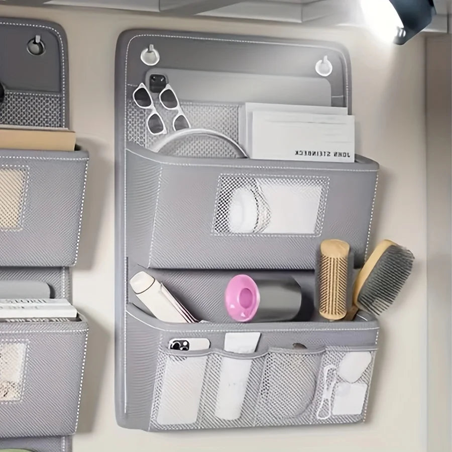 Gray Multi-Compartment Wall Organizer