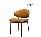 Genuine Leather Walnut Dining Chair