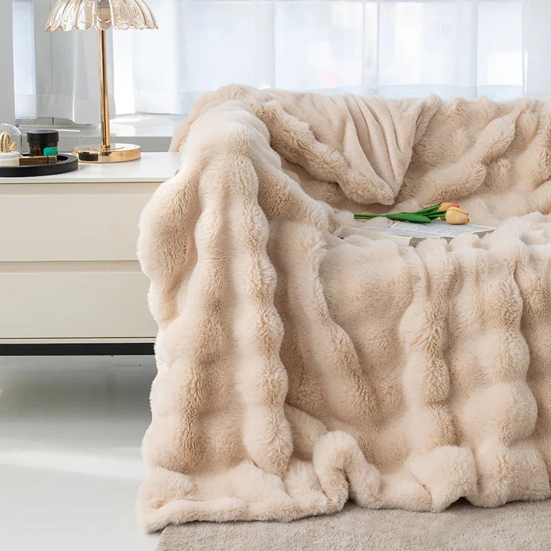 Luxury Rabbit Plush Winter Blanket