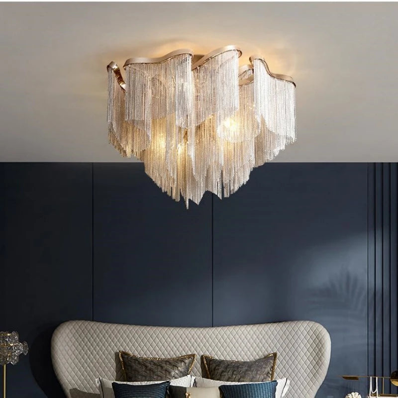 Luxury Tassel Chain Ceiling Chandelier
