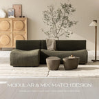 92" Green Sherpa Sectional Sofa