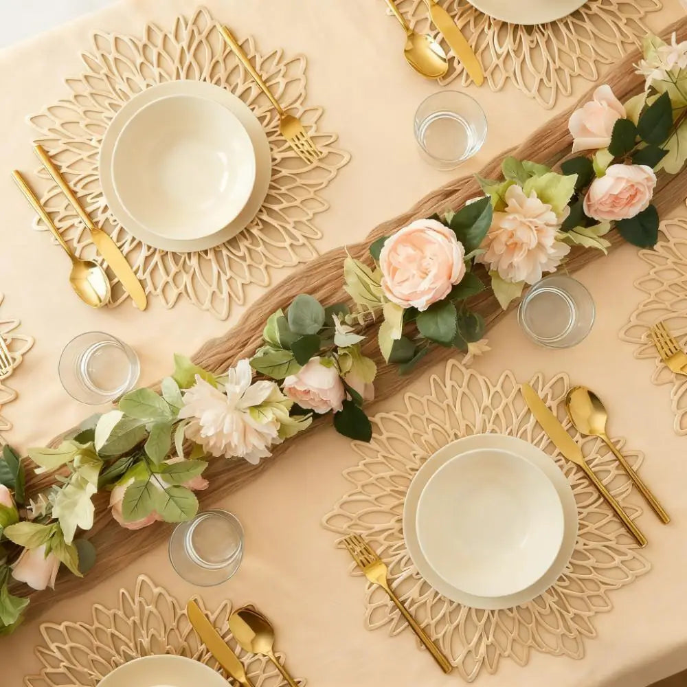 Gold Round PVC Table Placemats