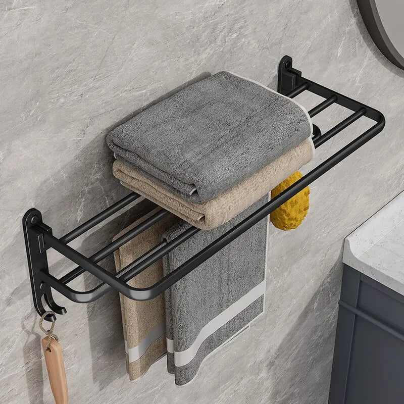 Matte Black Aluminum Towel Rack