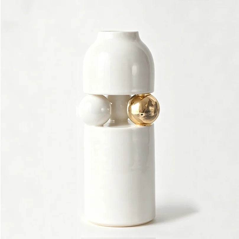 Luxury Electroplated Gold Ceramic Vase