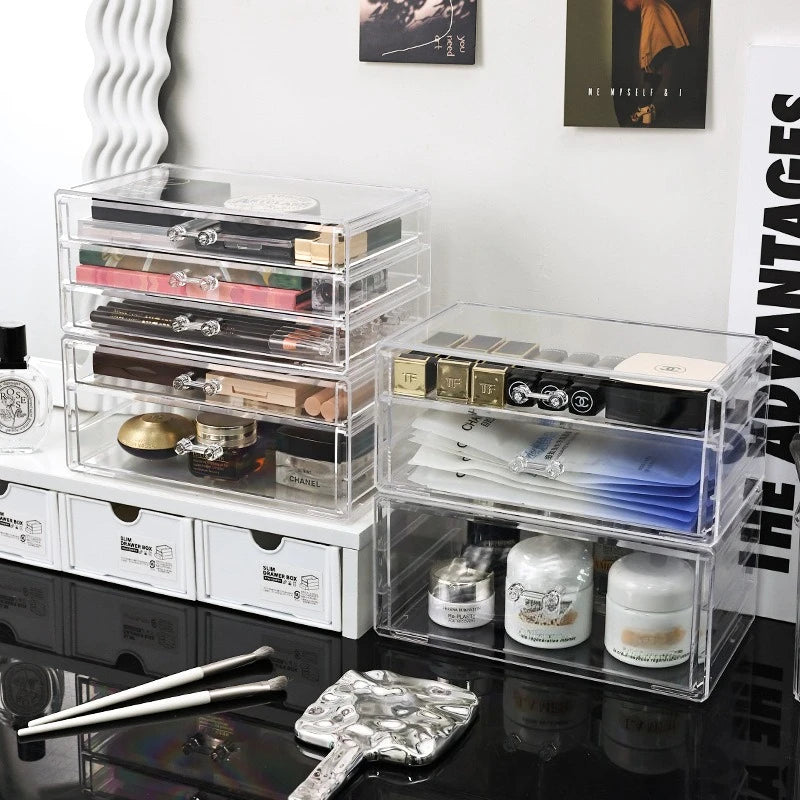 Clear Desktop Makeup Organizer
