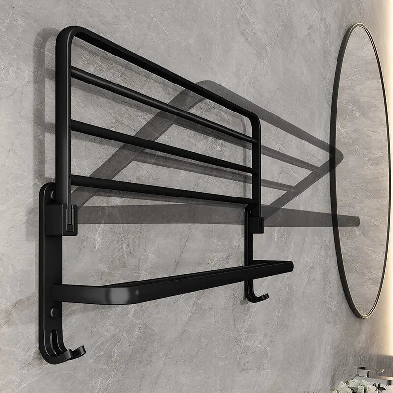 Matte Black Aluminum Towel Rack