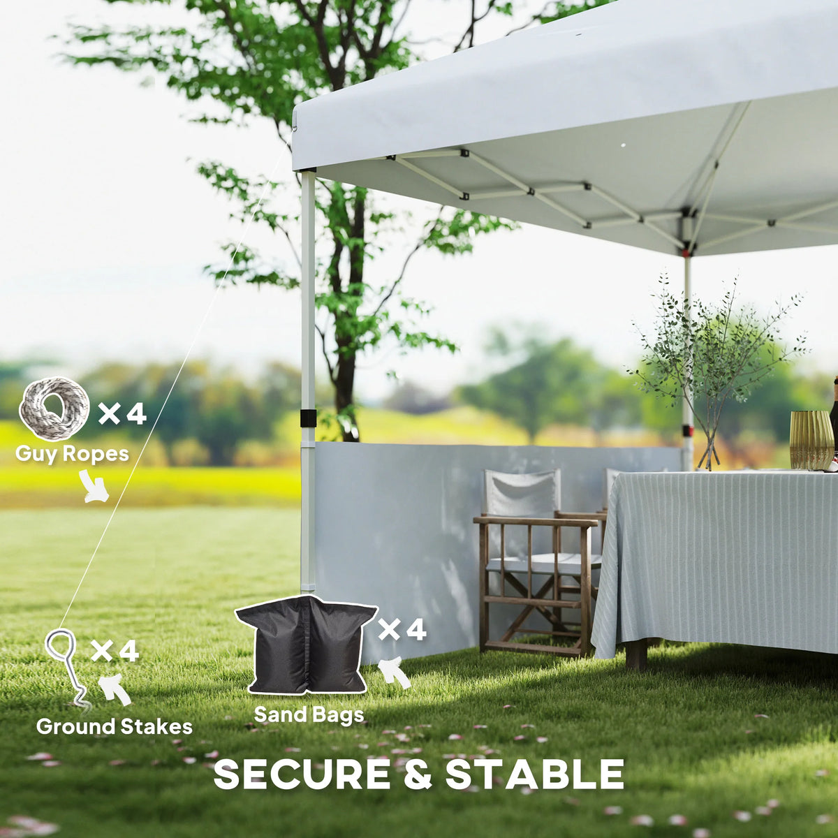10×10 ft Pop-Up Canopy Tent with 2 Half Sidewalls