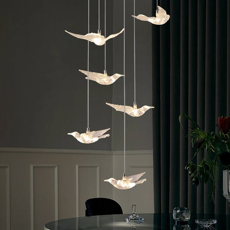 LED Bird Pendant Chandelier