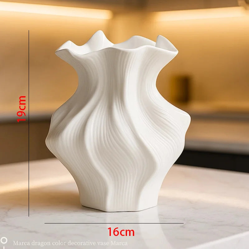 Nordic Wave Ceramic Vase