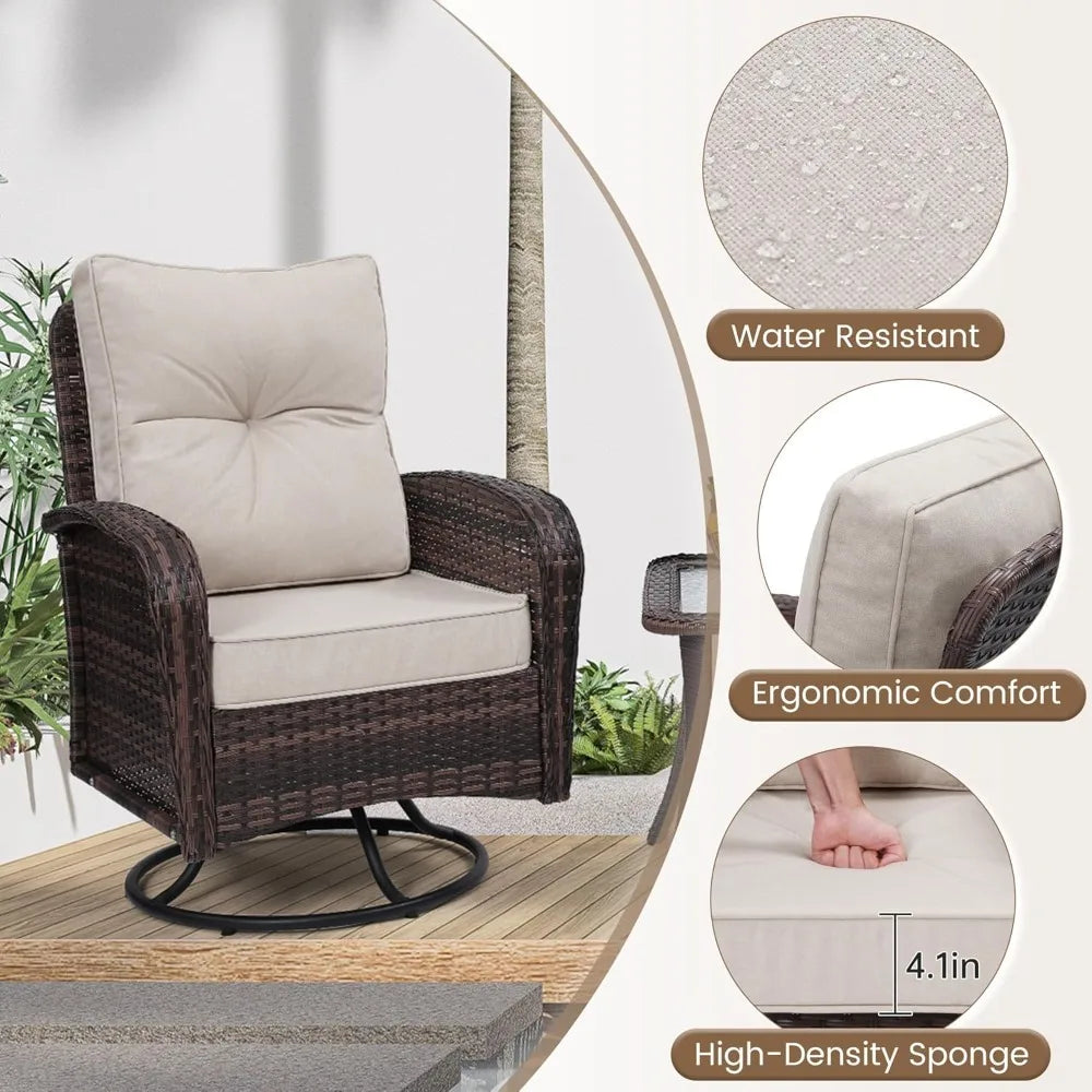 Swivel Wicker Glider Set