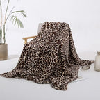 Plush Leopard Print Throw Blanket
