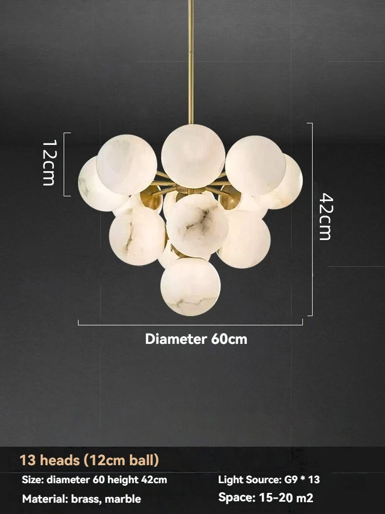 Modern Marble Globe Chandelier