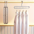 Space-Saving 9-Hole Clothes Hangers