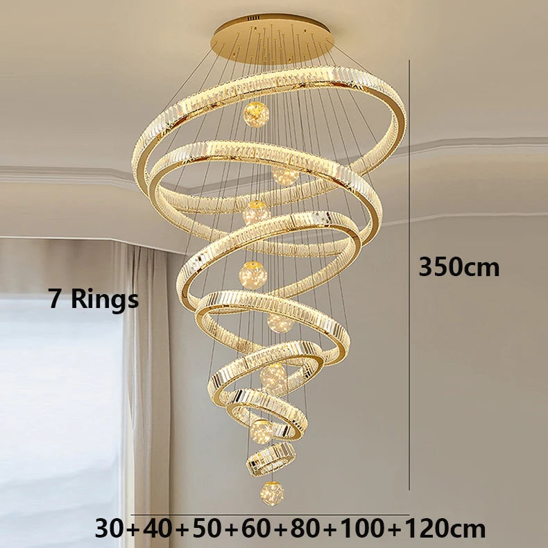 Modern Crystal Ring Chandelier Design