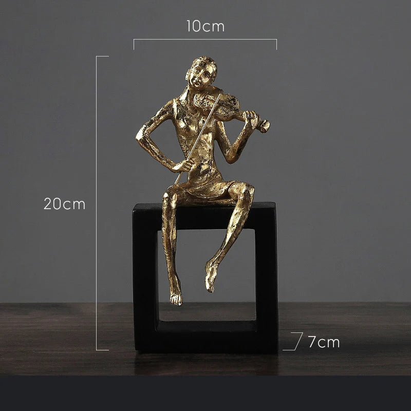 Golden Musician Band Resin Figurines