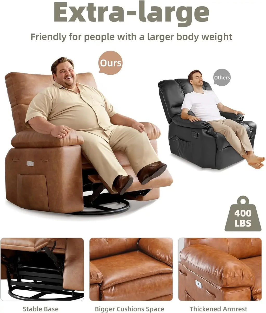 Retro Recliner Chair PU Leather