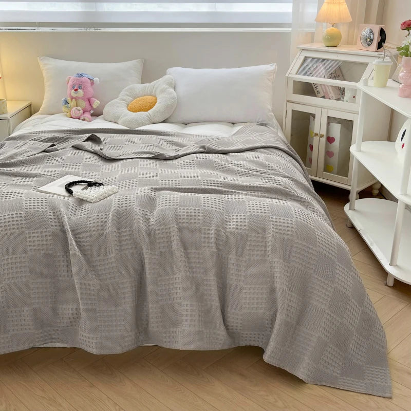 Pure Cotton Waffle Weave Blanket