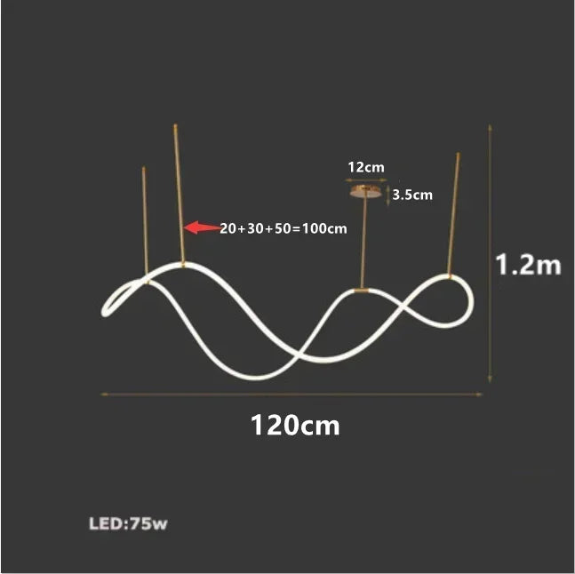 Modern Minimalist Hose Chandelier