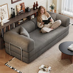 Grey Corduroy Convertible Sofa Bed