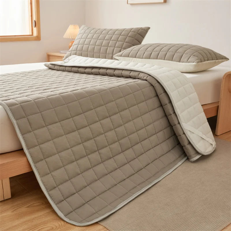 Solid Color Quilted Mattress Topper Pad
