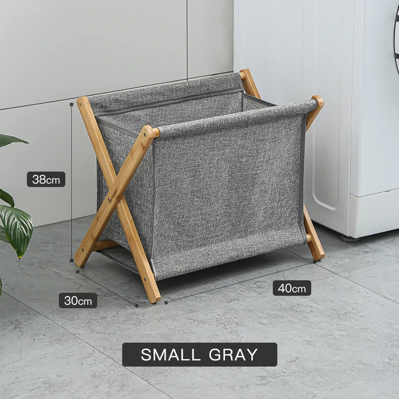 Foldable Bamboo Laundry Basket Organizer