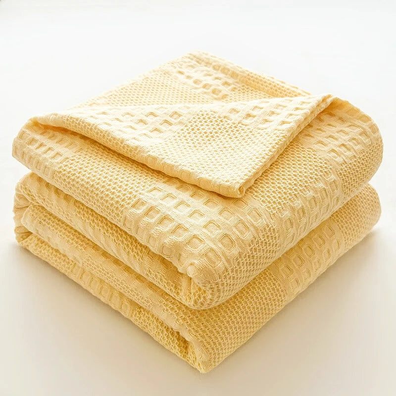 Pure Cotton Waffle Weave Blanket