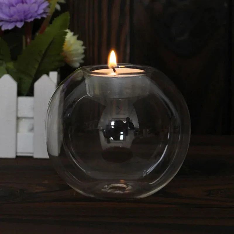 Elegant Glass Tealight Candle Holder