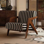 Wooden Frame Fabric Lounge Chair