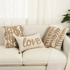 Boho Leaves Embroidered Pillowcase Cover