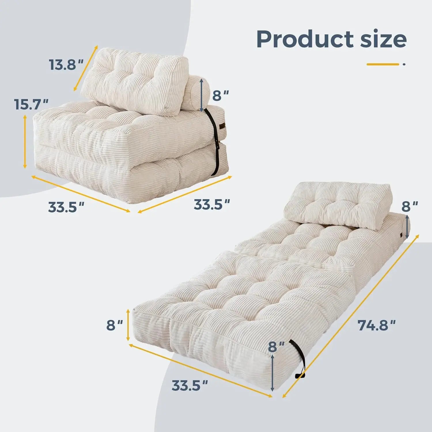 Foldable Fabric Sofa Bed