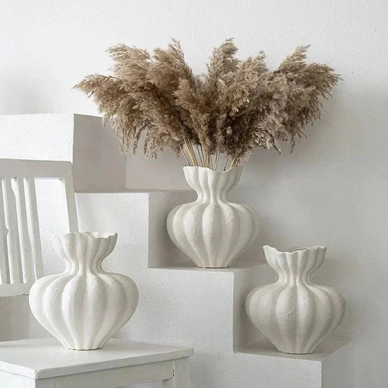 French Minimalist Ceramic Floral Vase
