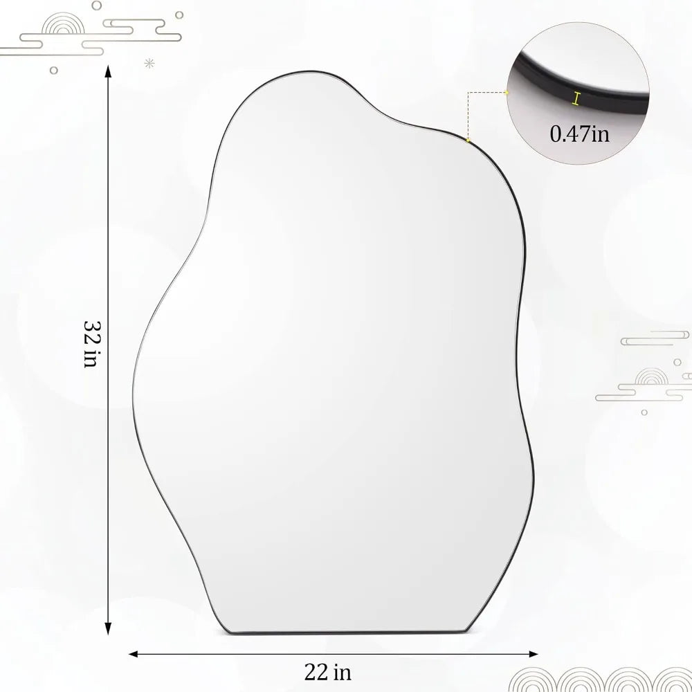 Modern Black Wood Mirror 22x32