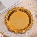 Glossy Metal Decorative Round Tray
