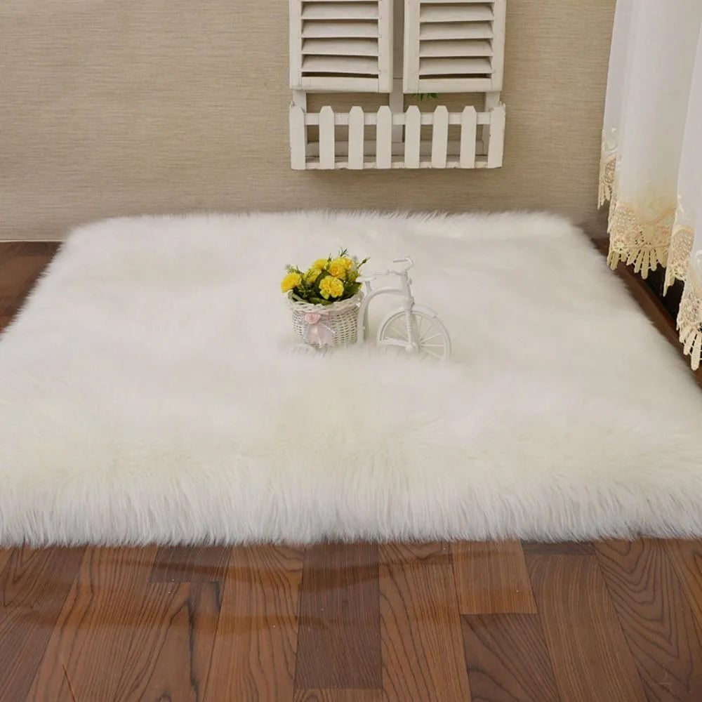 Faux Sheepskin Plush Area Rug