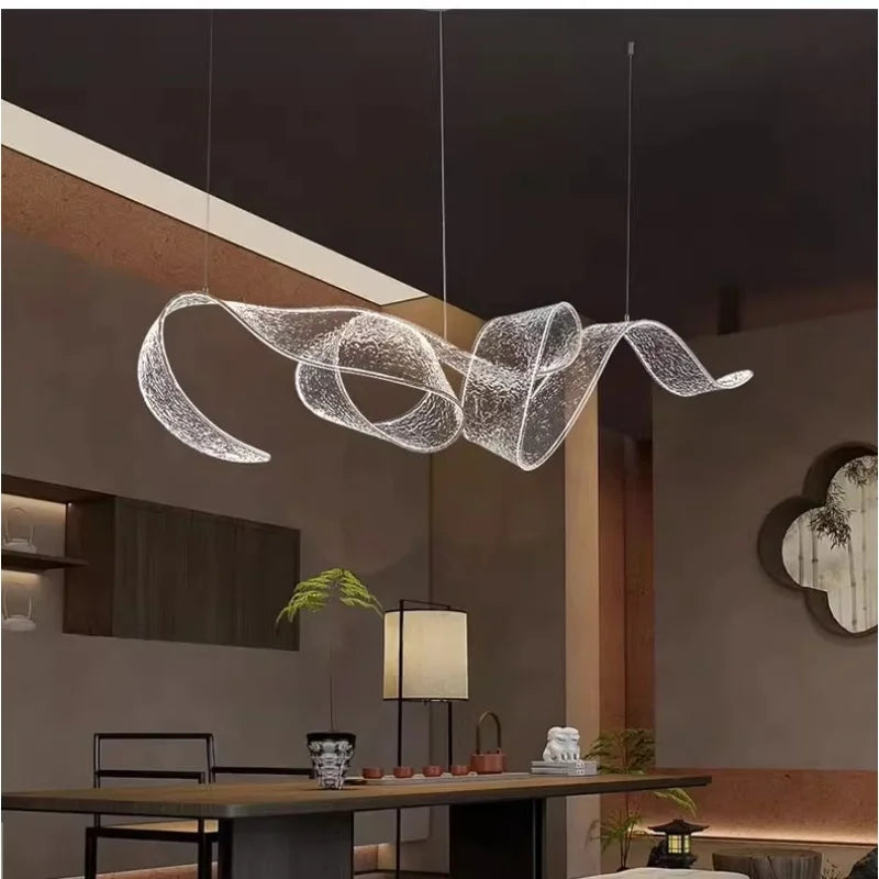 Artistic Ribbon Pendant Light Design