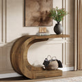 Mid-Century C-Shaped Console Table