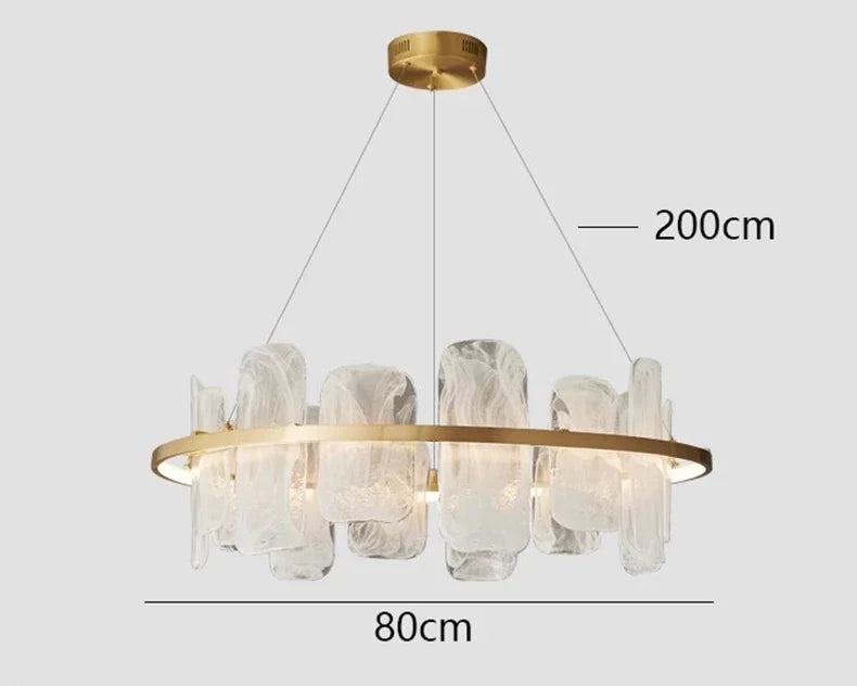 Nordic Glass Iron Pendant Chandelier