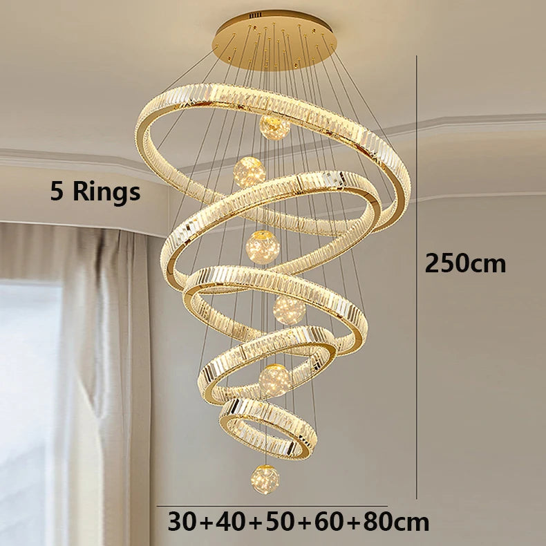 Modern Crystal Ring Chandelier Design