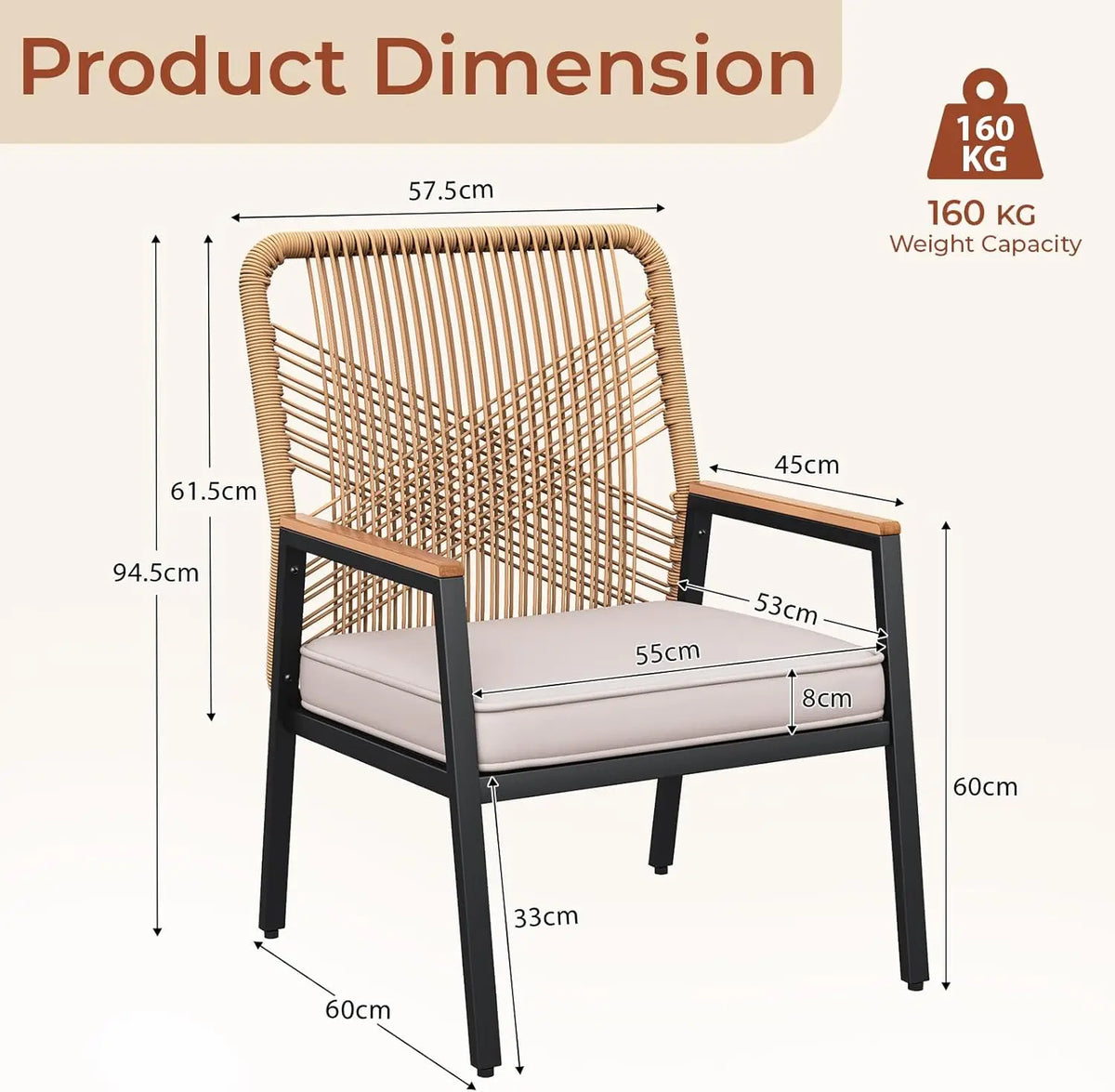 Premium Rattan Patio Chairs Set