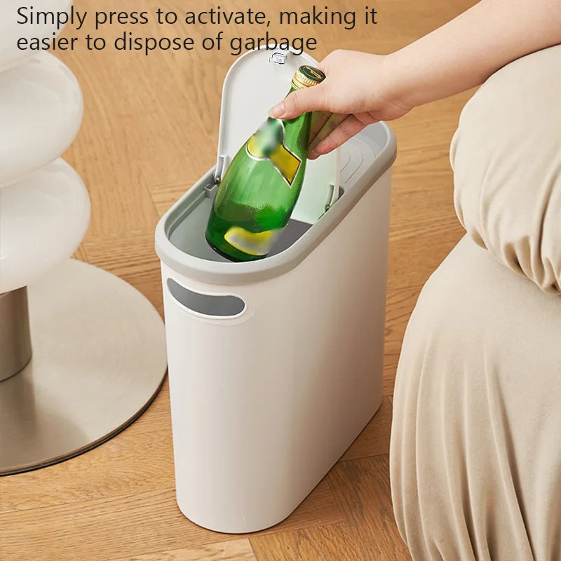 Large Press-Top Trash Can