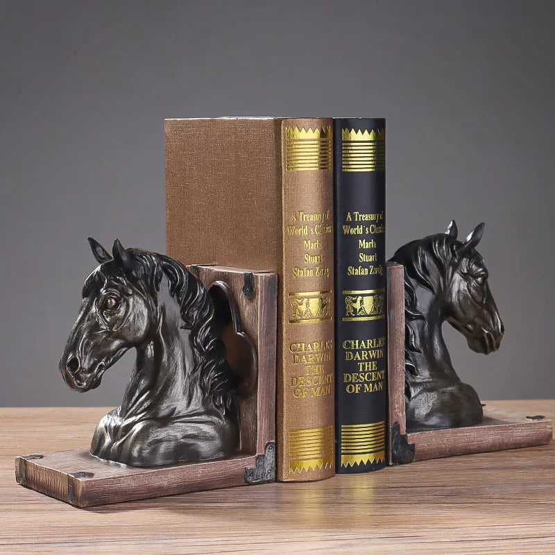 Retro Horse Head Bookend Decor