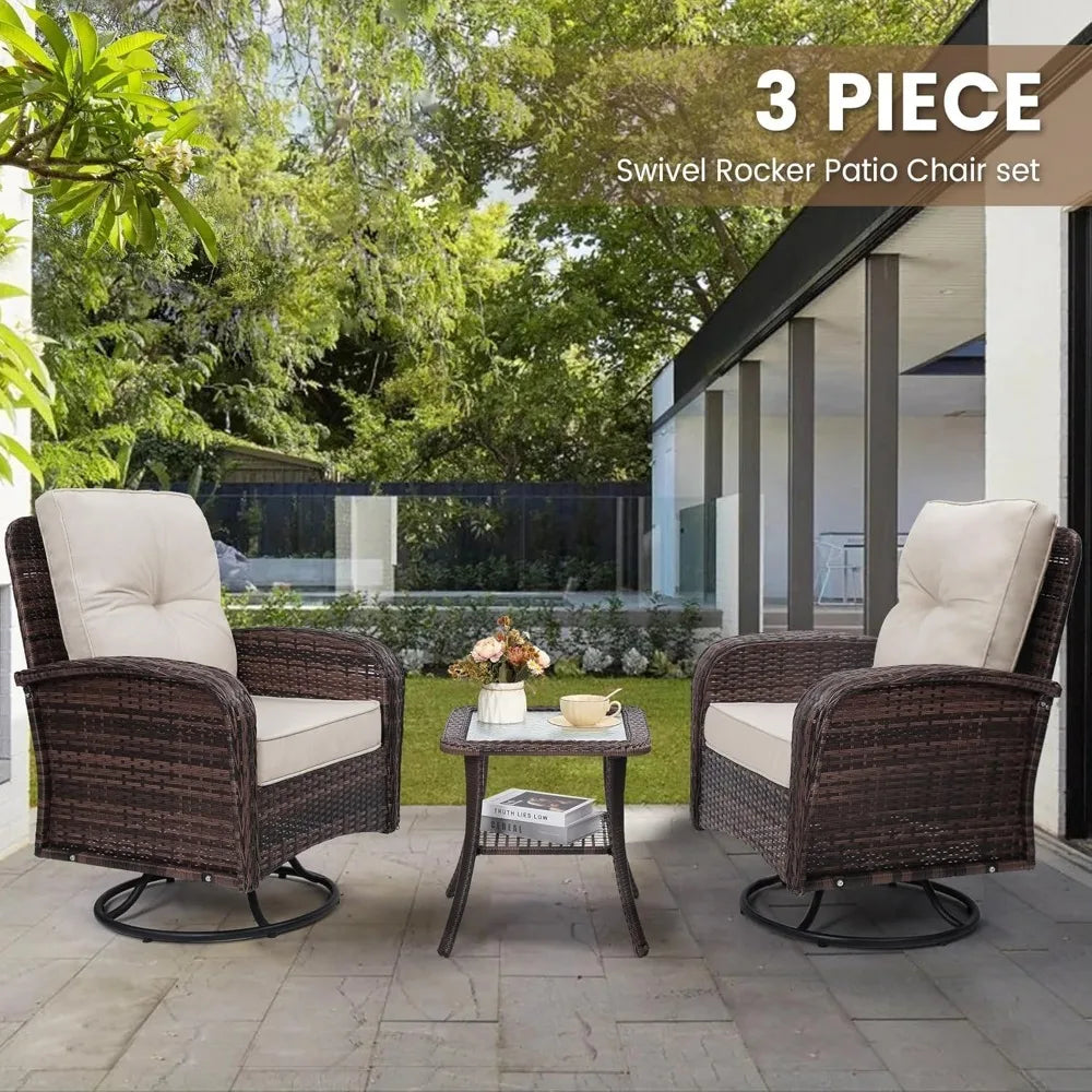 Swivel Wicker Glider Set