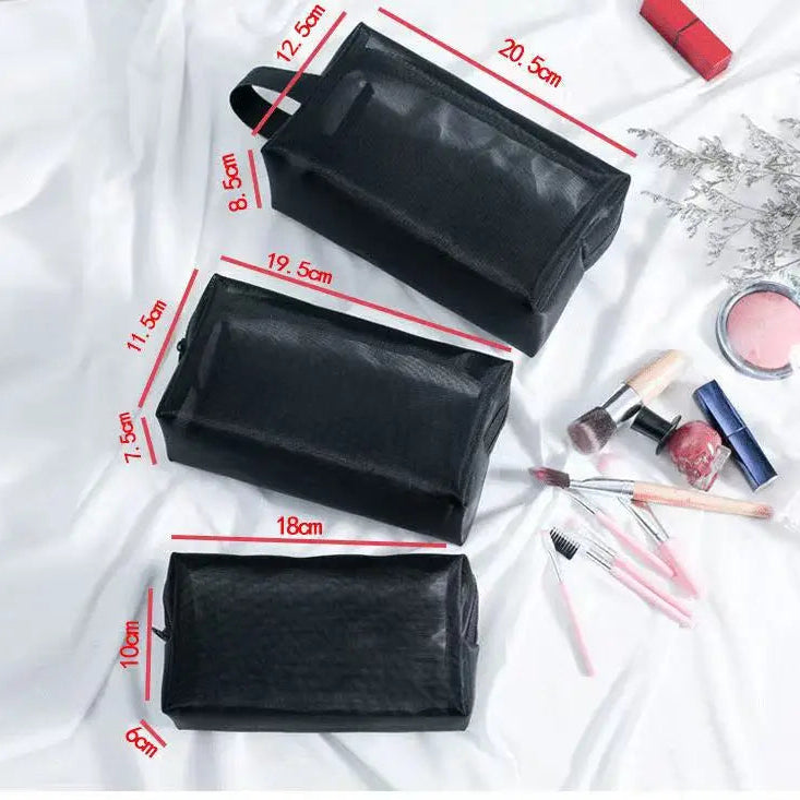 3-Pack Mesh Cosmetic Pouches