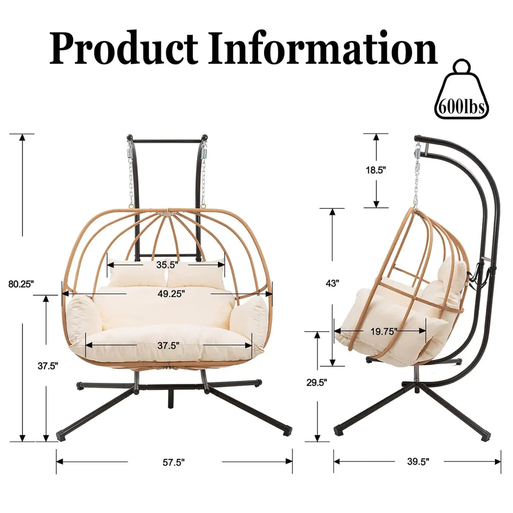 Oversized 2-Person Egg Swing Chair