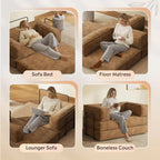 Brown Corduroy Convertible Sleeper Sofa