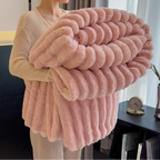 Soft Striped Fleece Throw Blanket