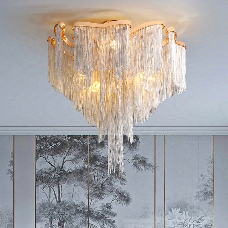 Luxury Tassel Chain Ceiling Chandelier